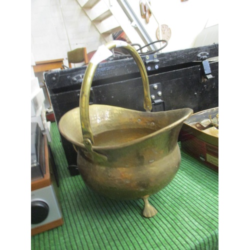180 - SMALL BRASS HELMET COAL SCUTTLE