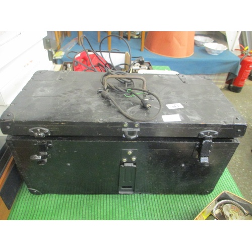 181 - BLACK WOODEN CHEST