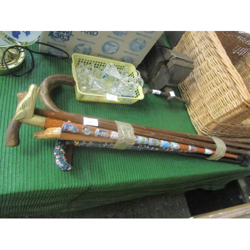 191 - SELECTION OF WOODEN WALKING STICKS