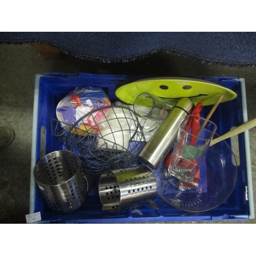 256 - MIXED BOX INCLUDING TRAY, VASES AND MORE