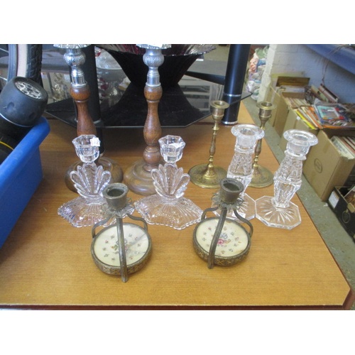 288 - 5 PAIRS OF VINTAGE CANDLE STICKS