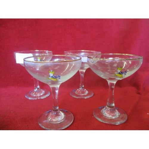 1 - SET OF 4 BABYCHAM GLASSES