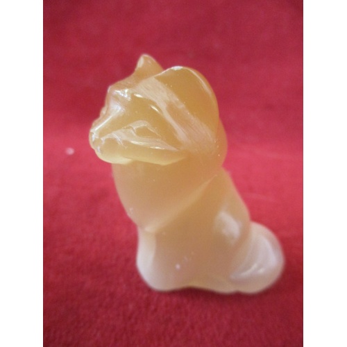 4 - HIMALAYAN SALT SOAP STONE HAND CARVED BIRD, FROG AND LARGE CAT