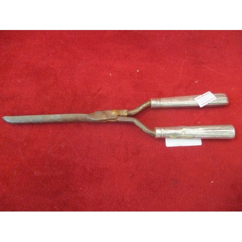 7 - CURLING TONGS FOR STYLING MARCEL WAVES WITH HALLMARKED SILVER HANDLES GEORGIAN LONDON 1805