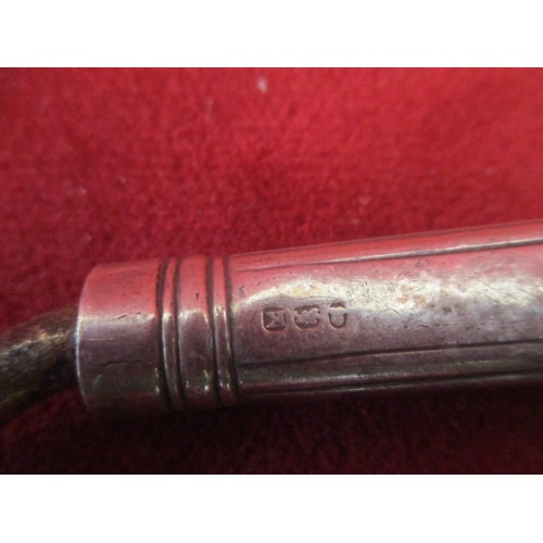 7 - CURLING TONGS FOR STYLING MARCEL WAVES WITH HALLMARKED SILVER HANDLES GEORGIAN LONDON 1805