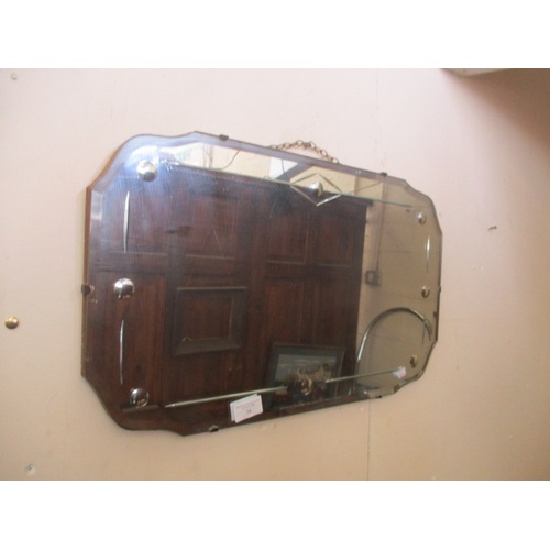 56 - RETRO ART DECO BEVEL EDGE FRAMELESS MIRROR
