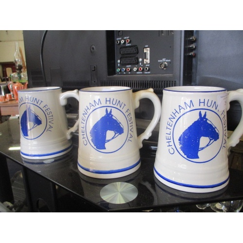 289 - 3 CHELTENHAM HUNT FESTIVAL BEER MUGS