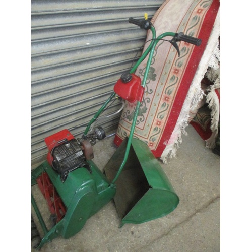 443 - PETROL 14 INCH SUFFOLK PUNCH MOWER WITH COLLECTION BOX