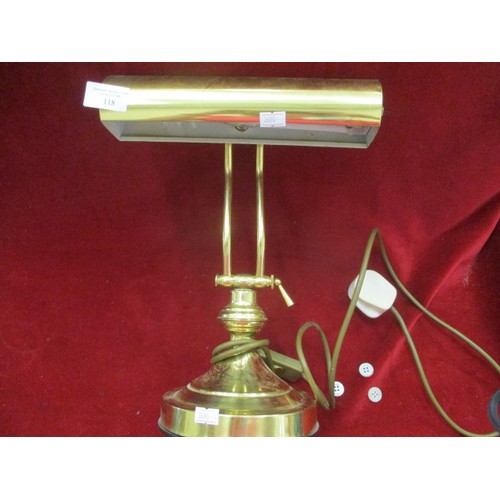 118 - GOLD METAL BANKERS LAMP