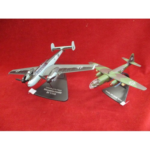 145 - 2 DIE CAST MILITARY PLANE MODELS MESSERSCHMITT BF110G AND ARADO AR-234B BLITZ BOXED
