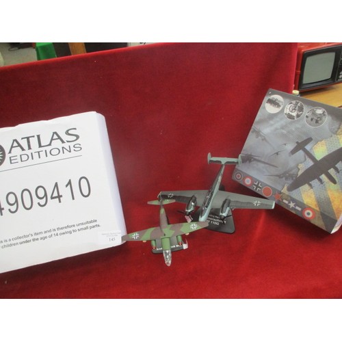 145 - 2 DIE CAST MILITARY PLANE MODELS MESSERSCHMITT BF110G AND ARADO AR-234B BLITZ BOXED