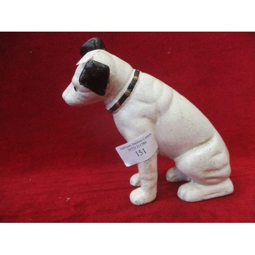 151 - CAST IRON ' HIS MASTERS VOICE' DOG