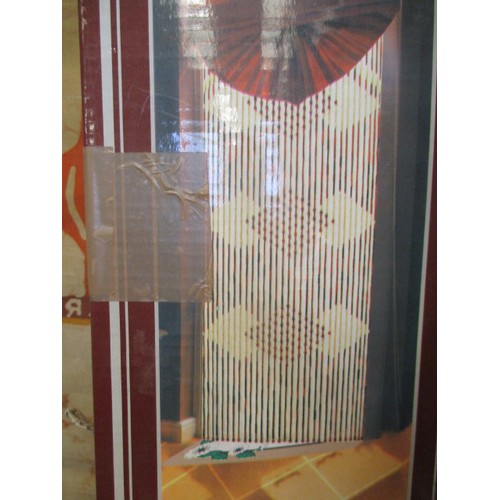 161 - WOODEN BEADED DOOR CURTAIN, BOXED