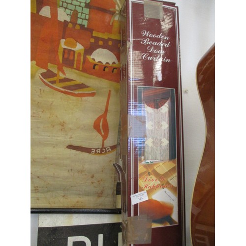 161 - WOODEN BEADED DOOR CURTAIN, BOXED