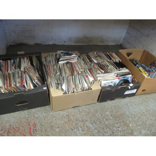 167 - 3 BOXES OF SINGLES AND A BOX OF DVD's