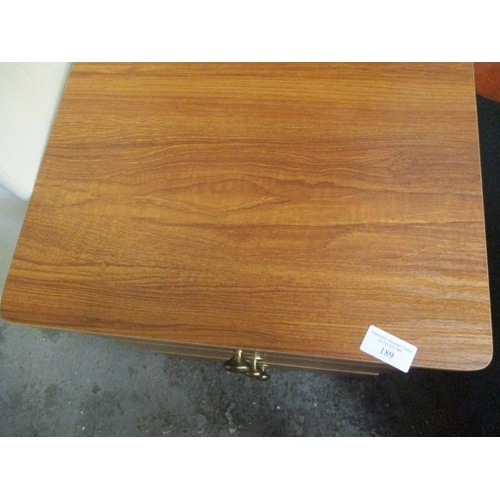 189 - WOOD EFFECT 3 DRAWER BEDSIDE CHEST