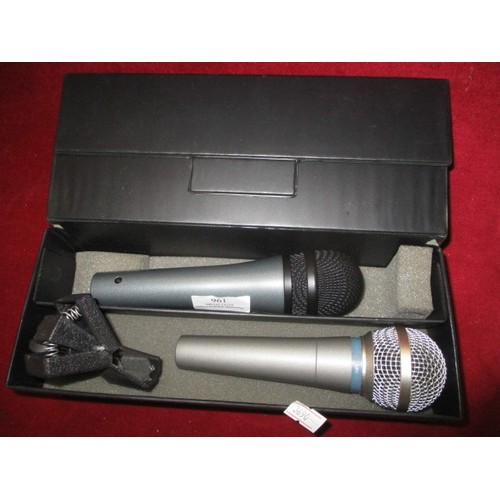 196 - UNI DIRECTIONAL MICROPHONE AND SENNHEISER MICROPHONE PLUS SOUND LAB MICRO MIXER AND LEADS