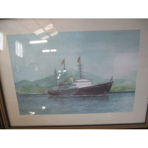 209 - MIXED SELECTION OF ART, CROSS STITCHED OVALS, PRINTS AND PAINTING