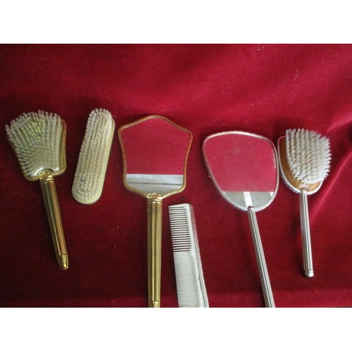 212 - SELECTION OF DRESSING TABLE BRUSH AND MIRRORS