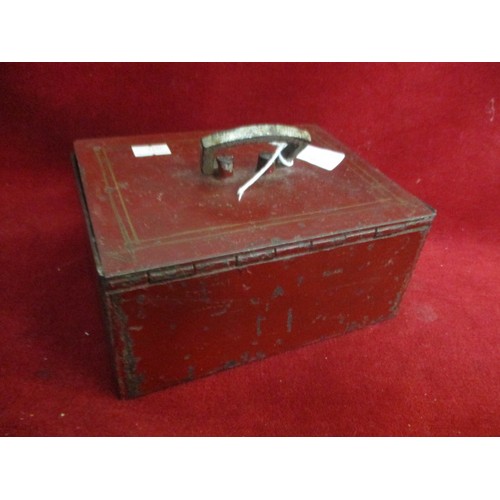 216 - CAST IRON BOX WITH KEY