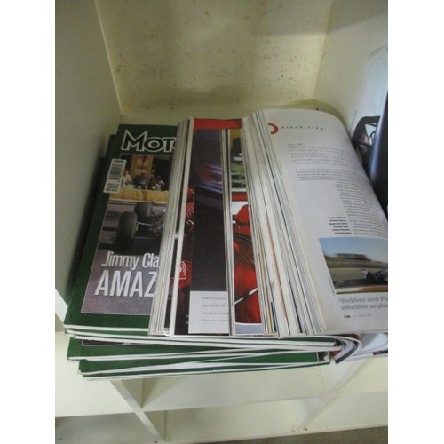 174B - LARGE QUANTITY OF MOTOR RACING BOOKS AND MAGAZINES -  RACING LINE,  MOTORSPORT, MORRIS LIGHT PICK UP... 