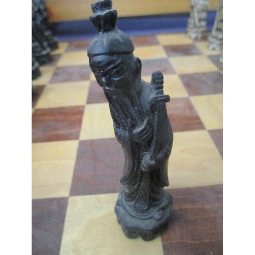 82 - LARGE CHESS SET  WITH MYSTICAL JAPANESE  FIGURES