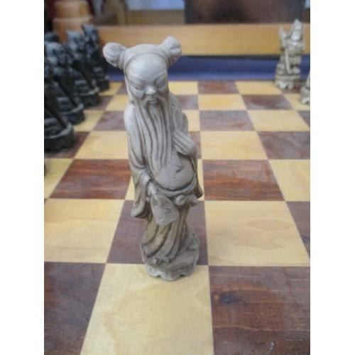 82 - LARGE CHESS SET  WITH MYSTICAL JAPANESE  FIGURES