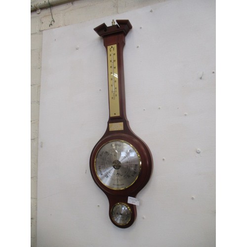 131 - BANJO WALL BAROMETER WITH COMMEMORATIVE PLAQUE TO MR A T MASSEY  FOR THE RECOGNITION OF 25 YEARS LOY... 