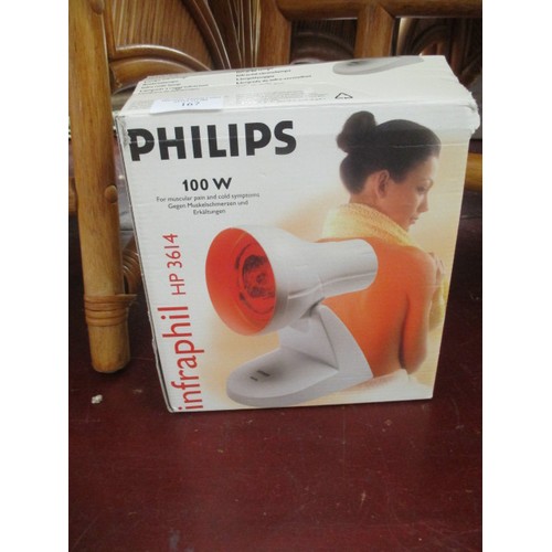 167 - PHILIPS BOXED INFRAPHILL HP3614 100W FOR MUSCULAR PAIN AND COLD SYMPTOMS