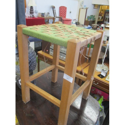 207 - STRING WOVEN STOOL