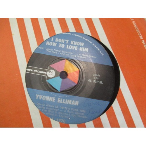 210 - SELECTION OF SINGLES RECORDS INCLUDING HELEN REDDY, MARY HOPKIN, CAROLE BAYER SAGER, THE ANIMALS AND... 