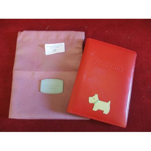 32 - RADLEY PASSPORT WALLET IN RED WITH RADLEY DUST BAG