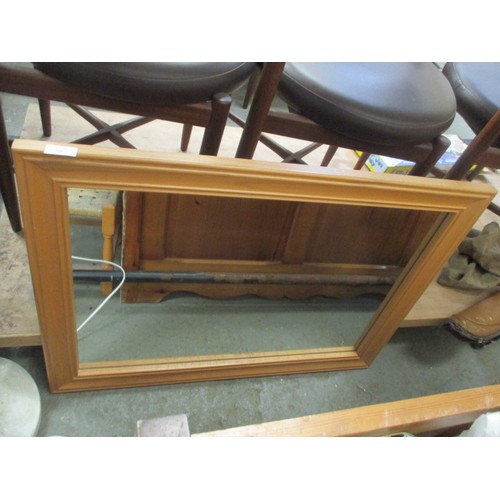 308 - WOODEN FRAMED OBLONG MIRROR