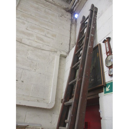 326 - TALL WOODEN EXTENDABLE LADDER