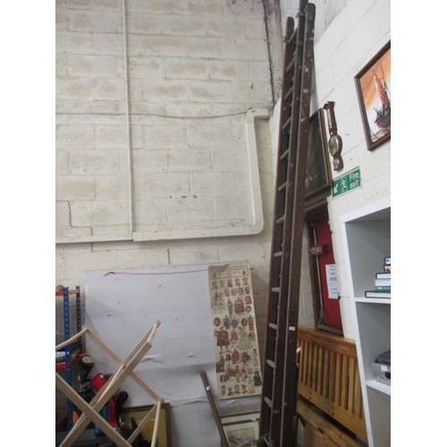 326 - TALL WOODEN EXTENDABLE LADDER