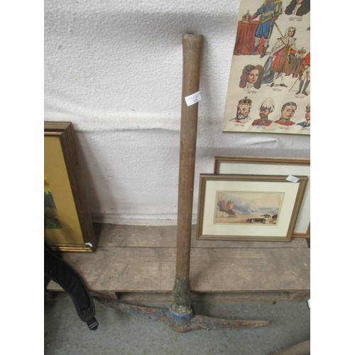 328 - PICKAXE WITH WOODEN HANDLE