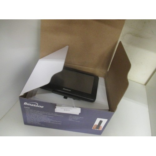 321 - BOXED BINATONE SAT NAV WITH INSTRUCTION