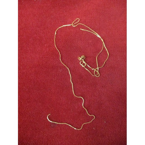 40 - 18CT GOLD NECKLACE 2.2G, NEEDS REPAIR