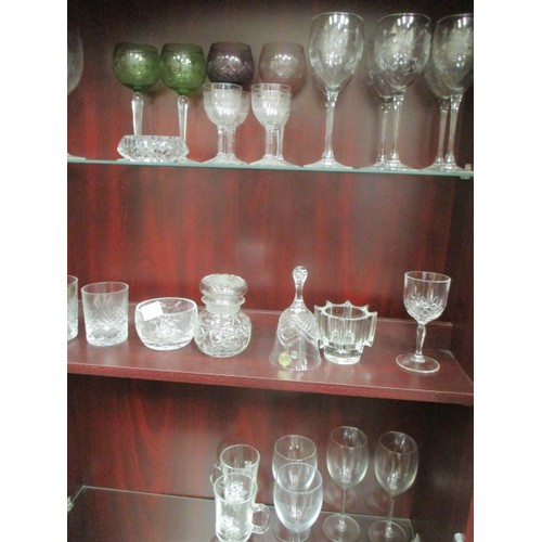 409 - SELECTION OF GLASSES SOME LEAD CRYSTAL ALSO LEAD CRYSTAL ORNAMENTS ETC