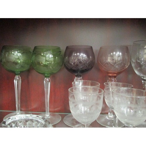 409 - SELECTION OF GLASSES SOME LEAD CRYSTAL ALSO LEAD CRYSTAL ORNAMENTS ETC