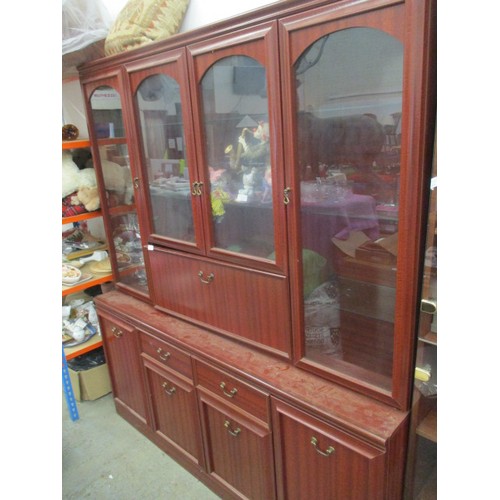 417 - DARK WOOD DISPLAY COCTAIL CABINET