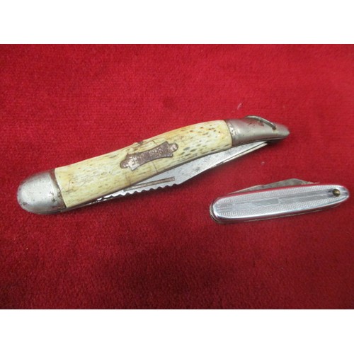 8 - VINTAGE FISHERMANS KNIFE AND ONE OTHER SMALL PENKNIFE