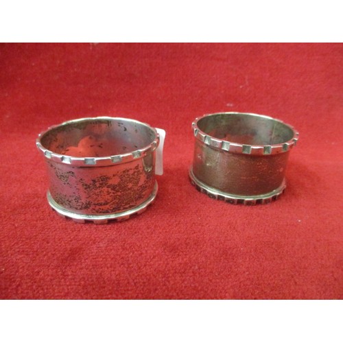 11 - 2 SILVER NAPKIN RINGS, BIRMINGHAM 1928 HENRY MORTON AND HENRY WILLIAMS AND SON LTD