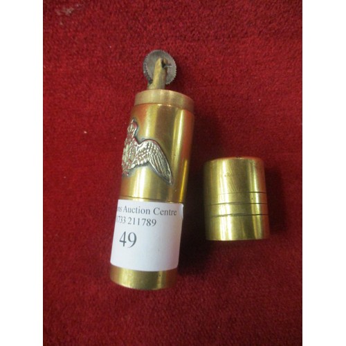 49 - TRENCH ART CIGARETTE LIGHTER IN GOOD CONDITION