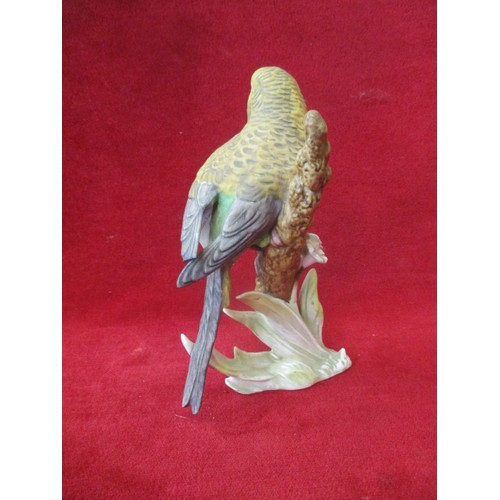 44 - GOEBEL BUDGIE ON A BRANCH (DAMAGE TO TIP OF WING )