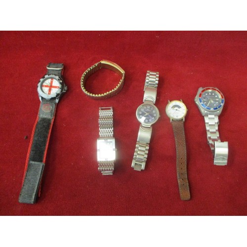 40A - 5 GENTS WATCHES - PHILIP PERSIO, CHAK SPORTS,  GIANI GIORGIO ETC AND A BRACELET