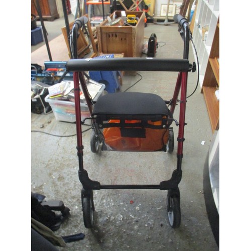 151A - MOBILITY WALKING FRAME ON WHEELS WITH BRAKES AND SHOPPING STORAGE