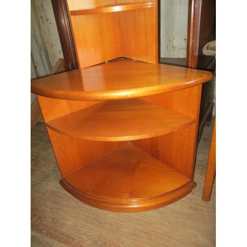 300E - MEREDEW TEAK CORNER DISPLAY CUPBOARD