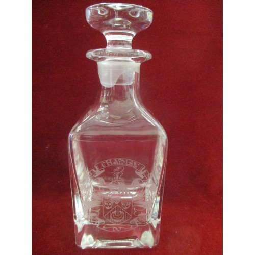 100 - LANCASHIRE CRYSTAL -  CRYSTAL DECANTER AND 2 GLASS SET