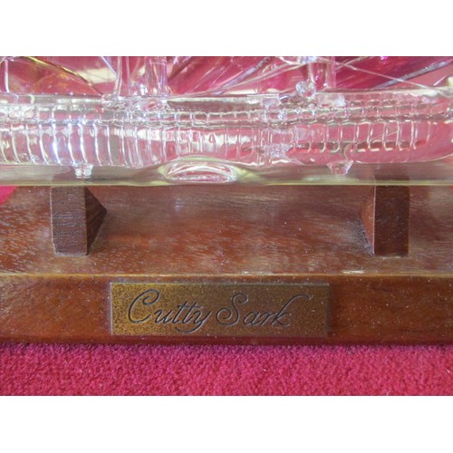 105 - GLASS SHIP ' CUTTY SARK' IN BOTTLE ON STAND